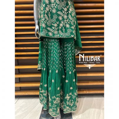 Green Chinon Garara Suit