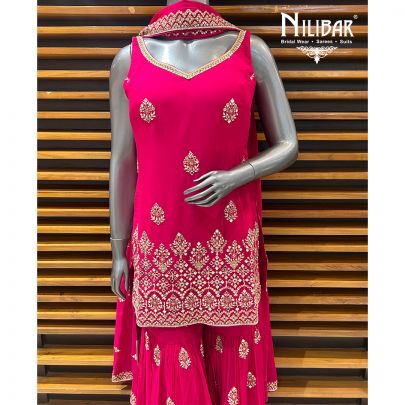 Rani Pink Georgette Garara Suit