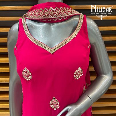Rani Pink Georgette Garara Suit