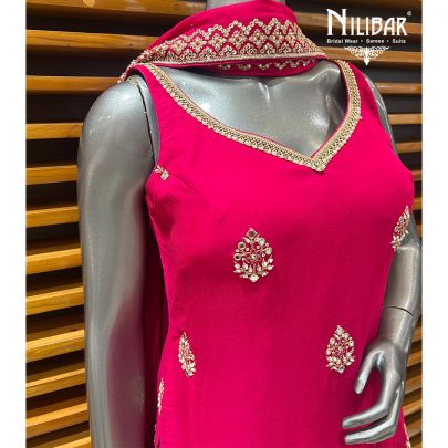 Rani Pink Georgette Garara Suit