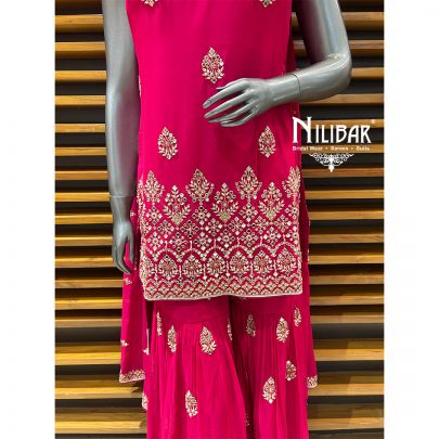 Rani Pink Georgette Garara Suit