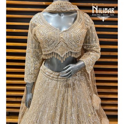 Gold Net Lehenga