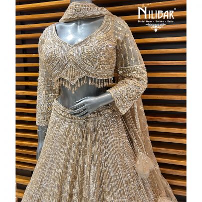 Gold Net Lehenga