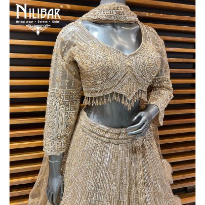 Gold Net Lehenga