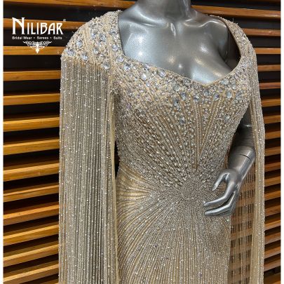 Light Beige Net Gown