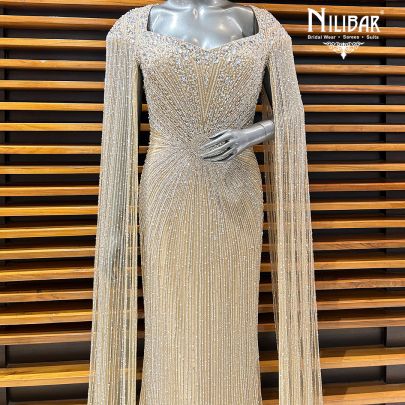 Light Beige Net Gown