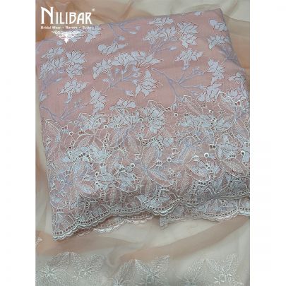 Peach Cotton Printed Suit