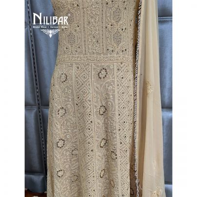 Yellow Georgette Semi Stitched Anarkali Suit