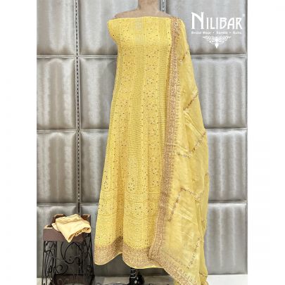 Corn Yellow Georgette Semi Stitched Anarkali Suit
