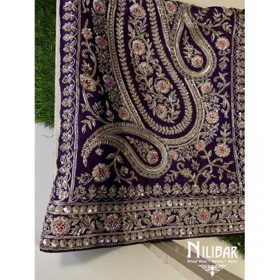 Violet Organza Unstitched Suit