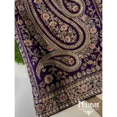 Violet Organza Unstitched Suit