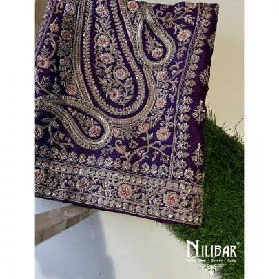 Violet Organza Unstitched Suit
