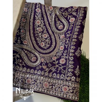 Violet Organza Unstitched Suit