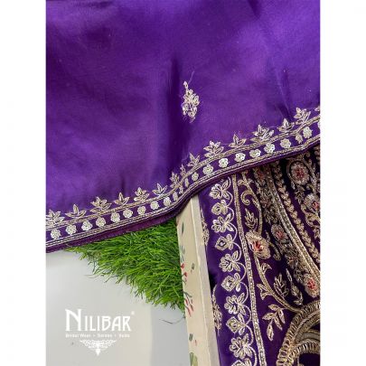 Violet Organza Unstitched Suit