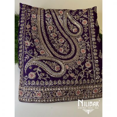 Violet Organza Unstitched Suit