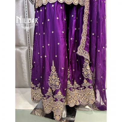 Violet Silk Flared Palazzo Suit