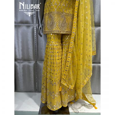 Yellow Georgette Garara Suit