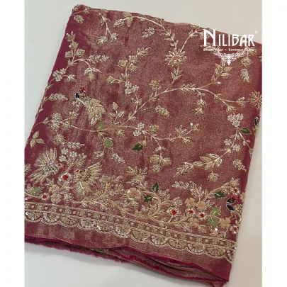 Rani Pink Lamé Silk Unstitched Suit