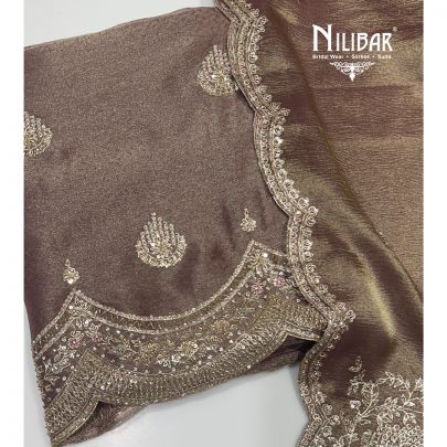 Chinese Violet Lamé Silk Unstitched Suit