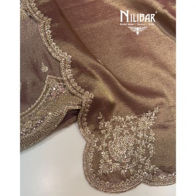 Chinese Violet Lamé Silk Unstitched Suit