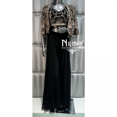 Black Georgette Three Piece Set