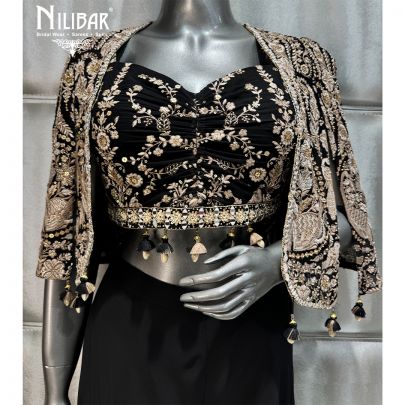 Black Georgette Three Piece Set