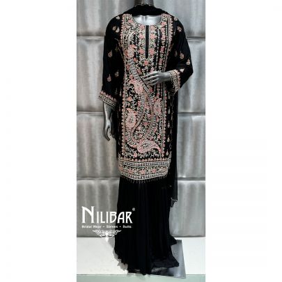 Black Georgette Palazzo Suit