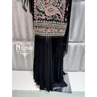 Black Georgette Palazzo Suit