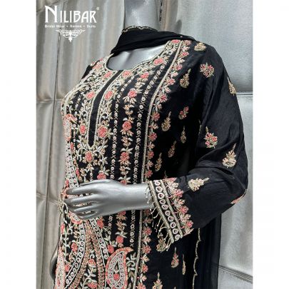 Black Georgette Palazzo Suit