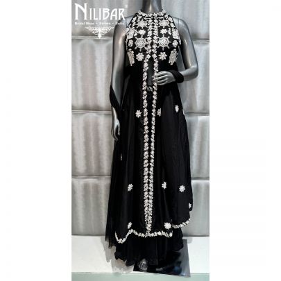 Black Silk Palazzo Suit