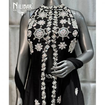 Black Silk Palazzo Suit