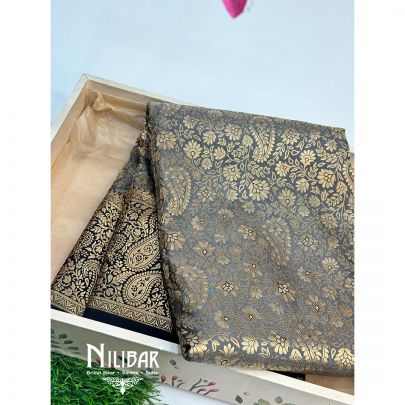 Grey Silk Kanjivaram Saree