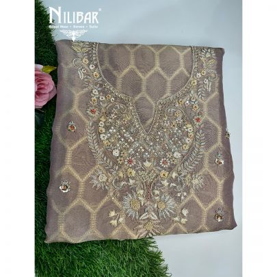 Mauve Lame Tissue Unstitched Suit