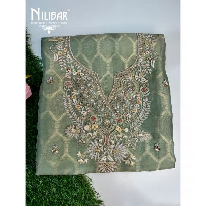 Green Lame Tissue Unstitched Suit