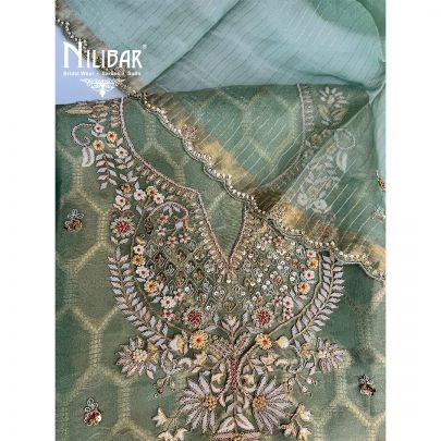 Green Lame Tissue Unstitched Suit