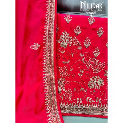 Pink Crepe Unstitched Suit