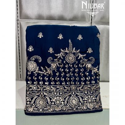 Blue Crepe Unstitched Suit