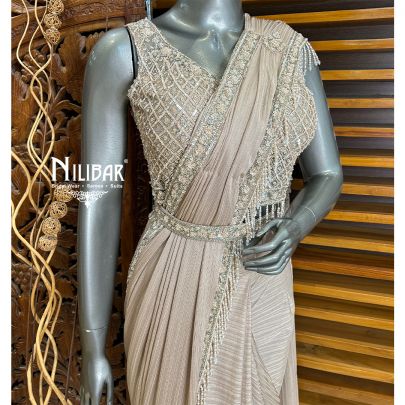 Pastel Pink Draped Saree