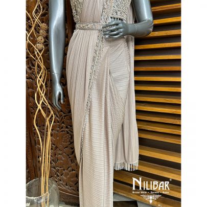 Pastel Pink Draped Saree