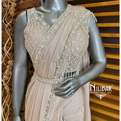 Pastel Pink Draped Saree