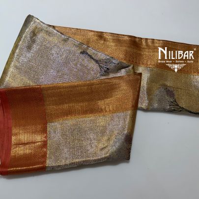 Orange Gold Silk Kanjivaram Saree