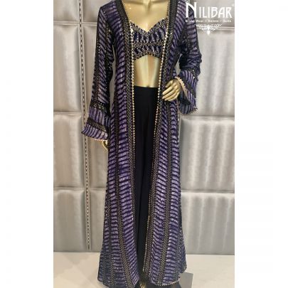 Purple Georgette Jacket Style Suit
