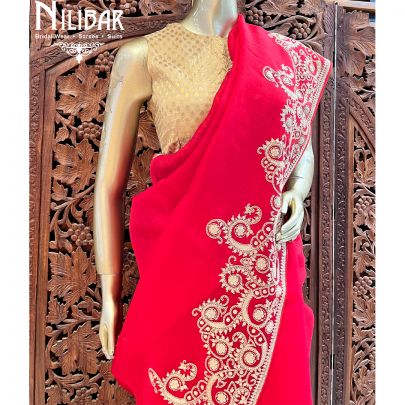Red Organza Saree