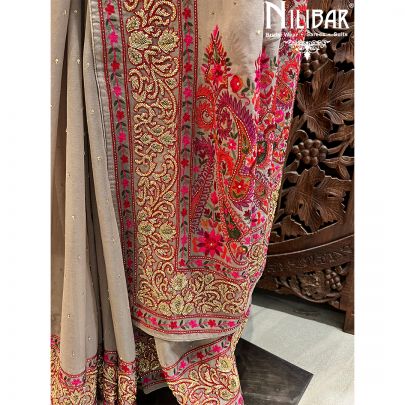 Gray Georgette Saree