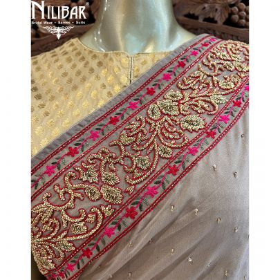 Gray Georgette Saree
