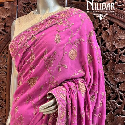 Pink Flamingo Georgette Saree