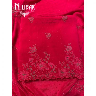 Magenta Crepe Chinon Unstitched Suit