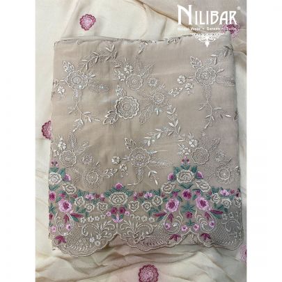 Wheat Crepe Chinon Unstitched Suit