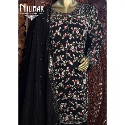 Jade Black Georgette Sharara Suit