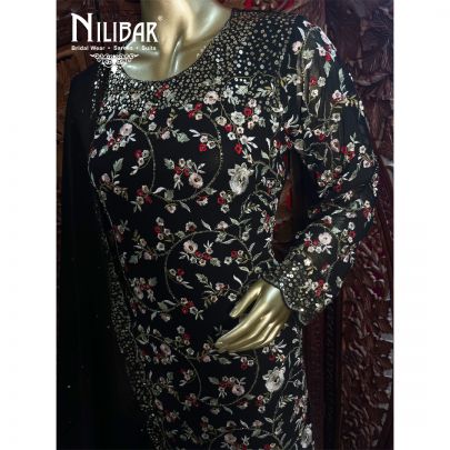 Jade Black Georgette Sharara Suit